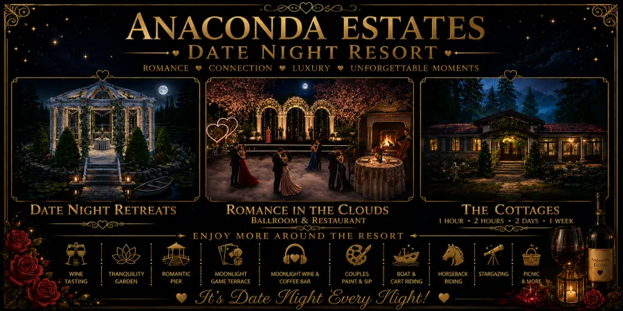 We provide the Romance, You bring the Love.
Our Date Night Retreats and The Cottages are ready to add a little more rom...