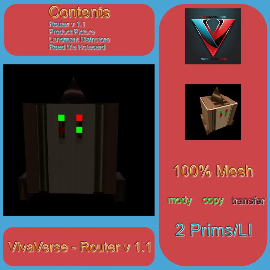 Here you'll get the Router v1.1, it has 2 Prims/LI, it is mody&copy, so you can mody it, if you like to.

The Router v...