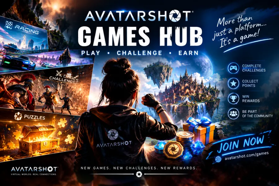 🎮 **THE NEW AVATARSHOT GAMES HUB IS HERE!**

Need a break from exploring virtual worlds?  
Now you can play right on...