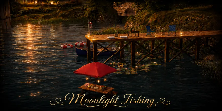 Cast a line, relax by the water, and enjoy a peaceful moment together at Moonlight Fishing. 
Stay awhile, take in the v...