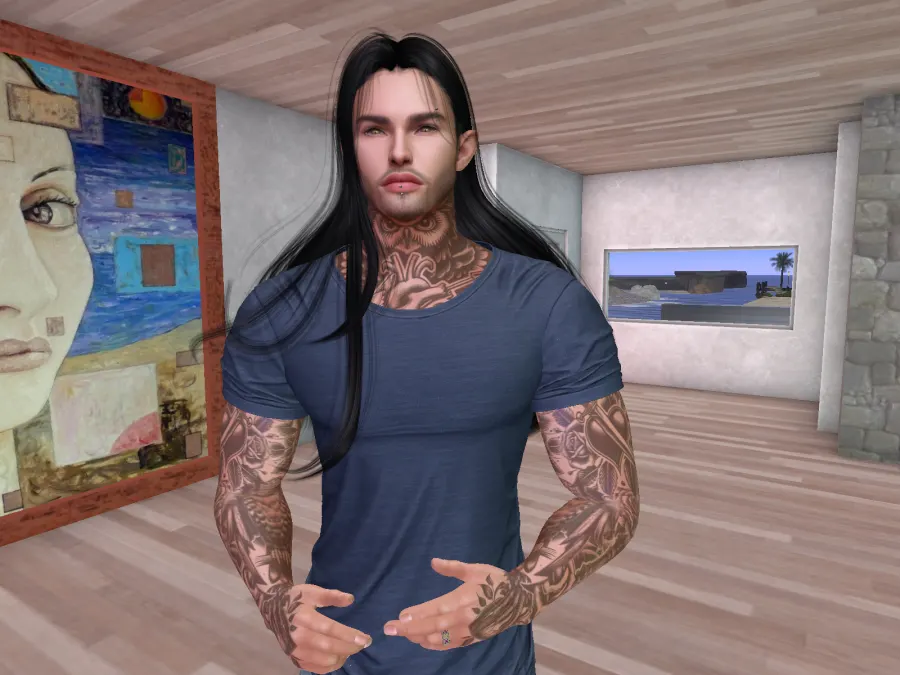 My husband Cory, an Elf who occassionally changes his appearrance using elven glammour.