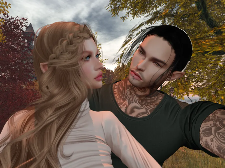 Enjoying the lovely autumn weather in second life.