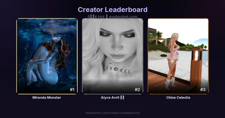 🏆 Creator Leaderboard is live

Who's on top this week? AvatarShot now has a full creator leaderboard — three independ...
