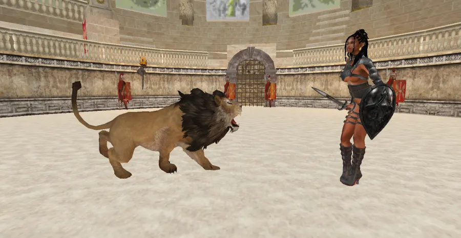 The halloween costumes continue with this gladiator one.  No animals were harmed during this photo session.