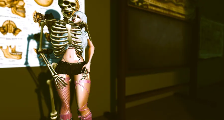 The other day at school, I was given the task of returning "Boneman" to his room.
Boy, was I thrilled. First of all, he...