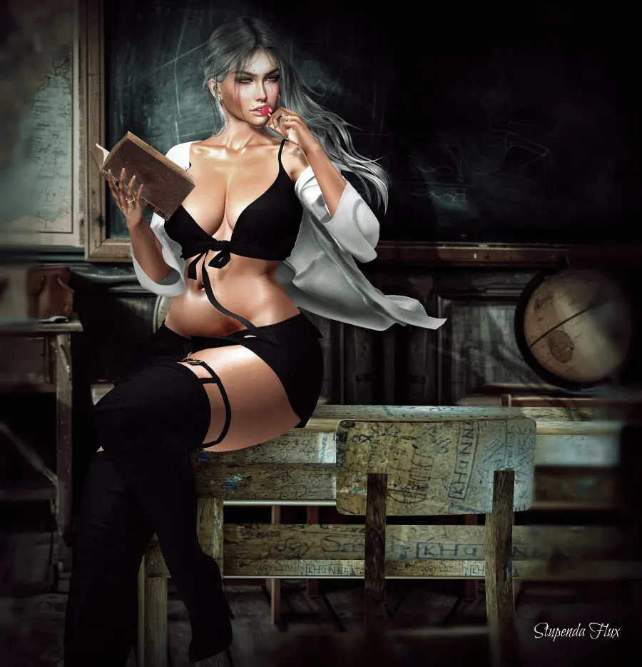 SF POSES - ARTE STUDIO
 "Rebel Scholar"

desh - Holdable Book & Lollipop included
https://marketplace.secondlife.com...