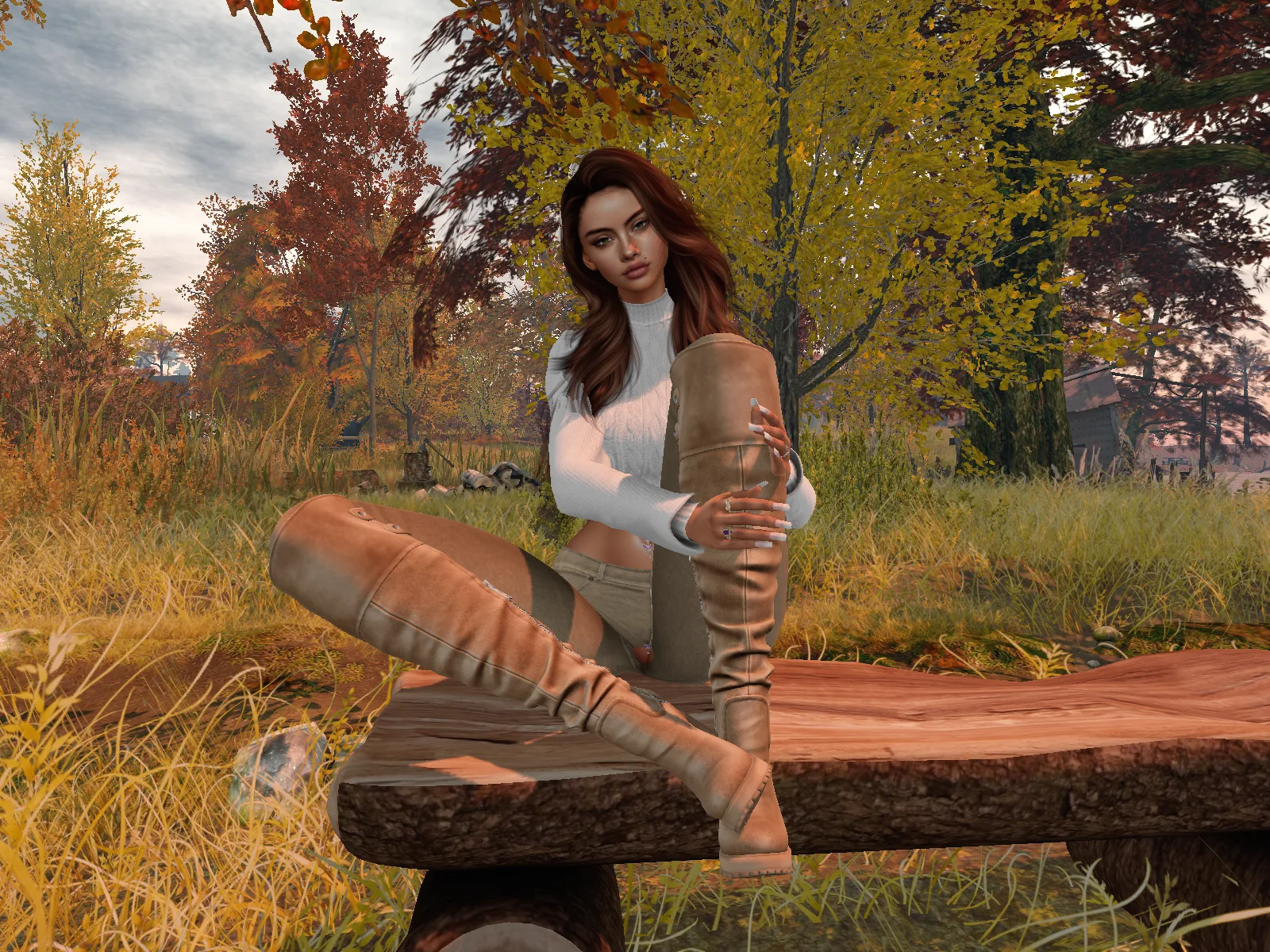 Enjoying the lovely autumn weather.