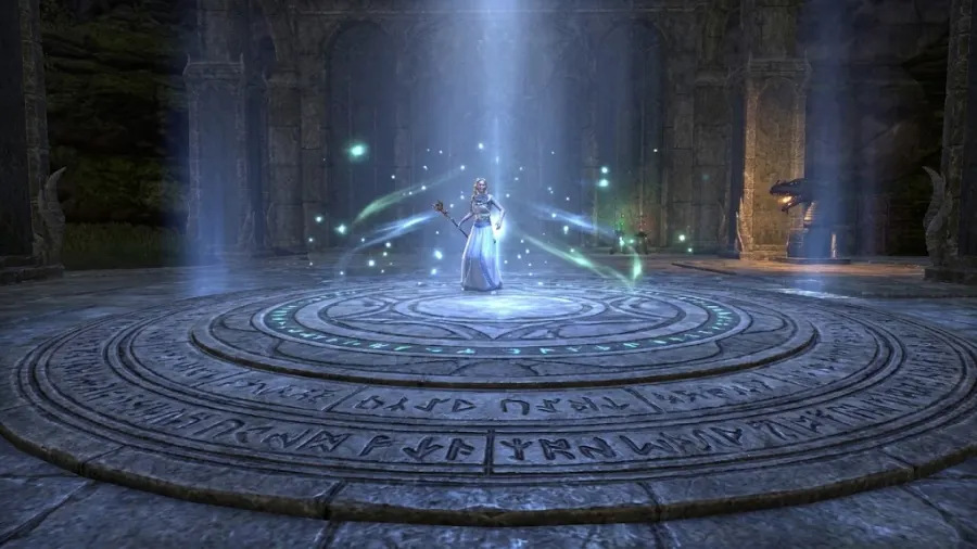An interior shot of the temple with my priestess of Mara.